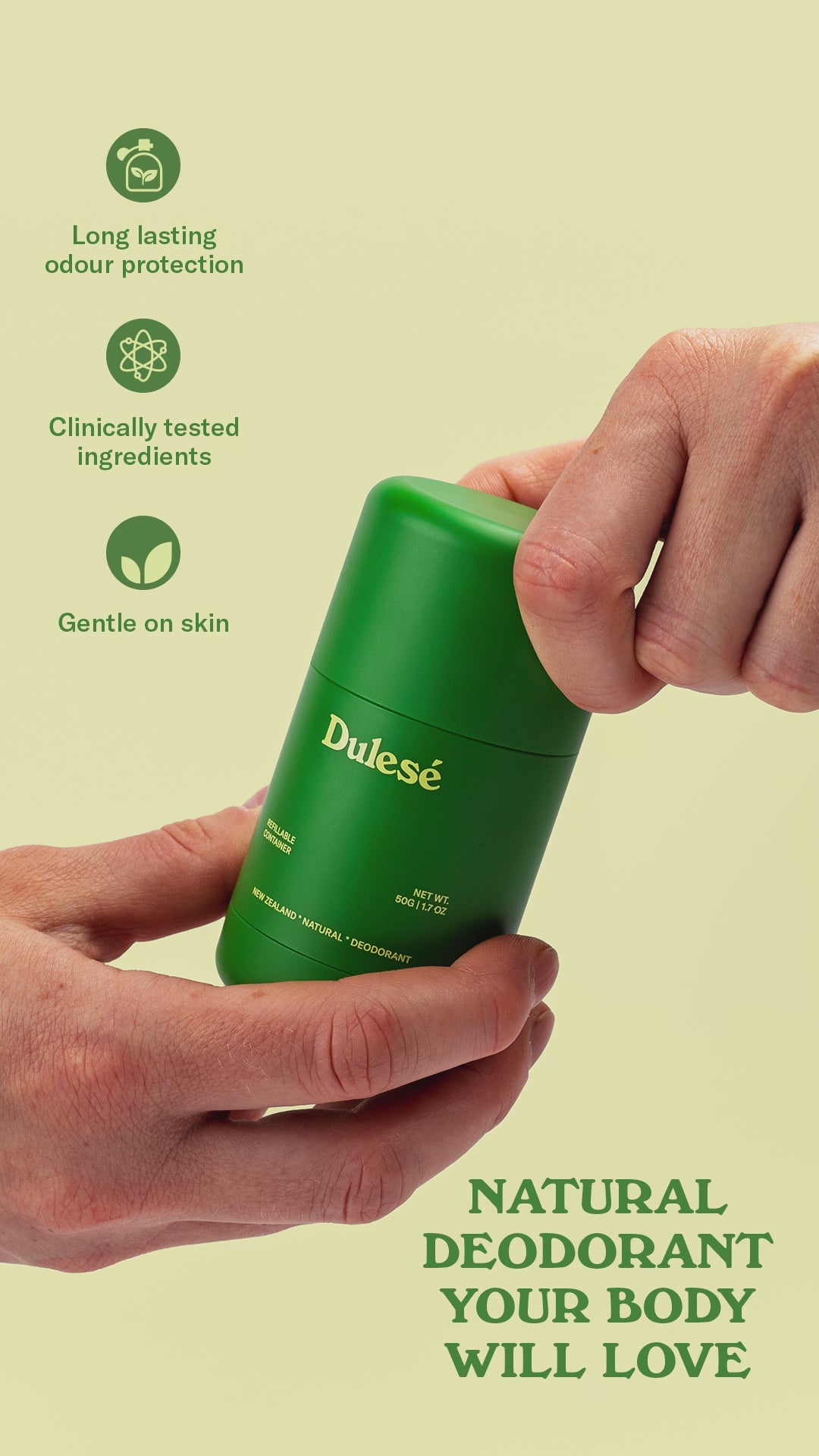 Load video: Dulesé Natural Deodorant
